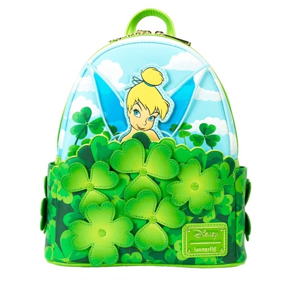 Loungefly Peter Pan Tinker Bell Exclusive Clover Mini Backpack - Picture 2 of 6